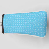 Monogram Initiaal letter A, Aqua blauw Golfheadcover (Voorkant)
