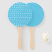 Monogram Initiaal letter A, Aqua blauw Handwaaier (Voorkant en achterkant)