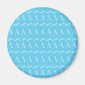Monogram Initiaal letter A, Aqua blauw Magneet (Voorkant)