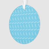 Monogram Initiaal letter A, Aqua blauw Ornament (voorkant)