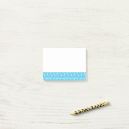 Monogram Initiaal letter A, Aqua blauw Post-it® Notes (Op bureau)