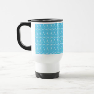 Monogram Initiaal letter A, Aqua blauw Reisbeker