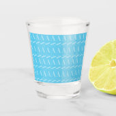 Monogram Initiaal letter A, Aqua blauw Shot Glas (Voorkant)