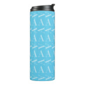 Monogram Initiaal letter A, Aqua blauw Thermosbeker (Gedraaid links)