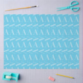 Monogram Initiaal letter A, Aqua blauw Tissuepapier (Craft)