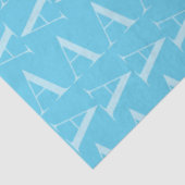 Monogram Initiaal letter A, Aqua blauw Tissuepapier (Detail)