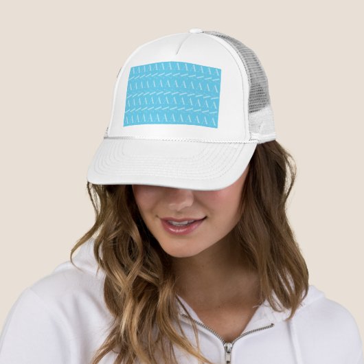 Monogram Initiaal letter A, Aqua blauw Trucker Pet (In situ)