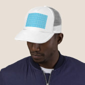 Monogram Initiaal letter A, Aqua blauw Trucker Pet (In situ)