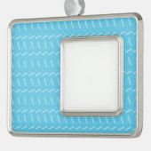 Monogram Initiaal letter A, Aqua blauw Verzilverd Omlijst Ornament (Links)
