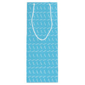 Monogram Initiaal letter A, Aqua blauw Wijn Cadeautas (Achterkant)