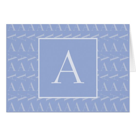 Monogram Initiaal Letter A, Blue (Voorkant Horizontaal)