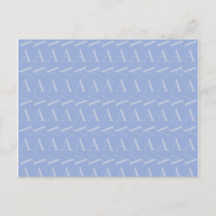 Monogram Initiaal Letter A, Blue Briefkaart