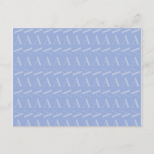 Monogram Initiaal Letter A, Blue Briefkaart (Voorkant)