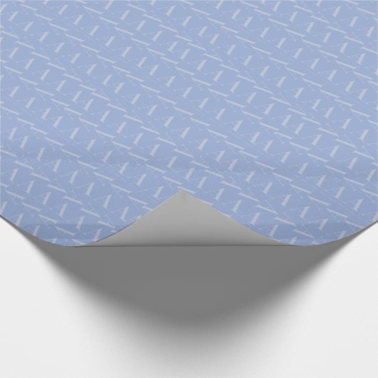 Monogram Initiaal Letter A, Blue Cadeaupapier (Hoek)