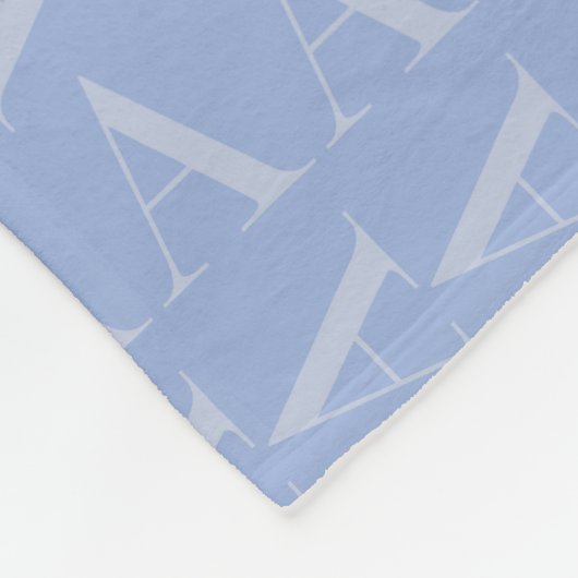 Monogram Initiaal Letter A, Blue Fleece Deken (Hoek)