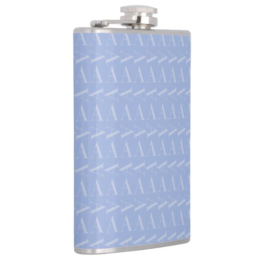 Monogram Initiaal Letter A, Blue Heupfles (Rechts)