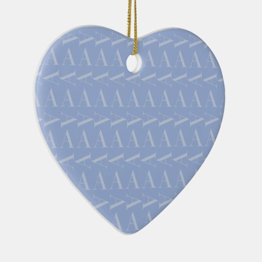 Monogram Initiaal Letter A, Blue Keramisch Ornament (Rechts)