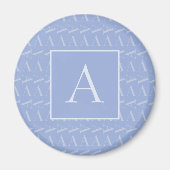 Monogram Initiaal Letter A, Blue Magneet (Voorkant)