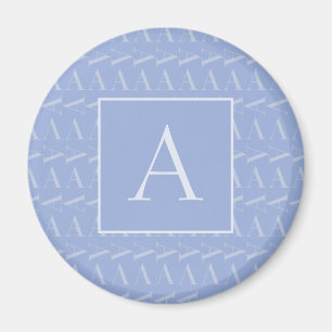 Monogram Initiaal Letter A, Blue Magneet