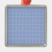 Monogram Initiaal Letter A, Blue Metalen Ornament (Voorkant)