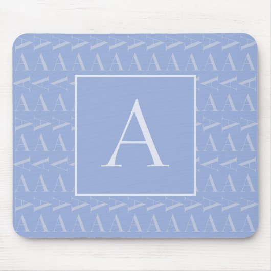 Monogram Initiaal Letter A, Blue Muismat (Voorkant)