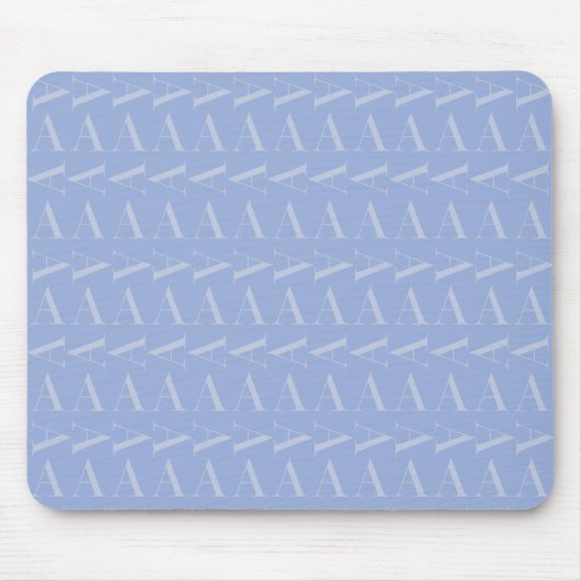 Monogram Initiaal Letter A, Blue Muismat (Voorkant)
