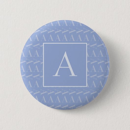 Monogram Initiaal Letter A, Blue Ronde Button 5,7 Cm (Voorkant)