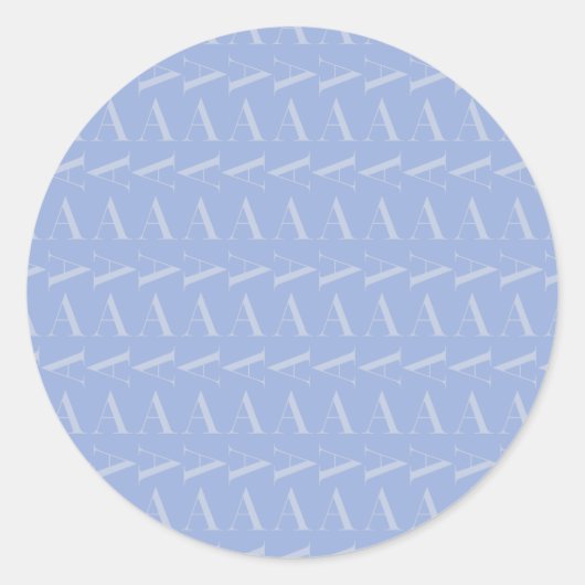 Monogram Initiaal Letter A, Blue Ronde Sticker (Voorkant)