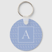 Monogram Initiaal Letter A, Blue Sleutelhanger (Voorkant)