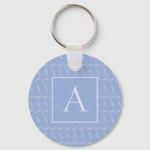 Monogram Initiaal Letter A, Blue Sleutelhanger