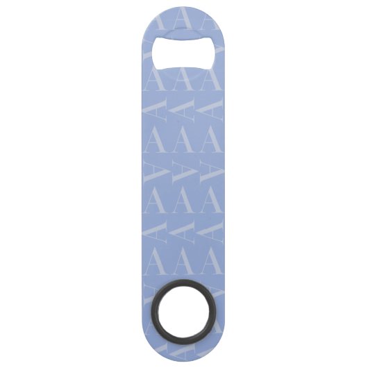 Monogram Initiaal Letter A, Blue Speed Flessenopener (Achterkant)