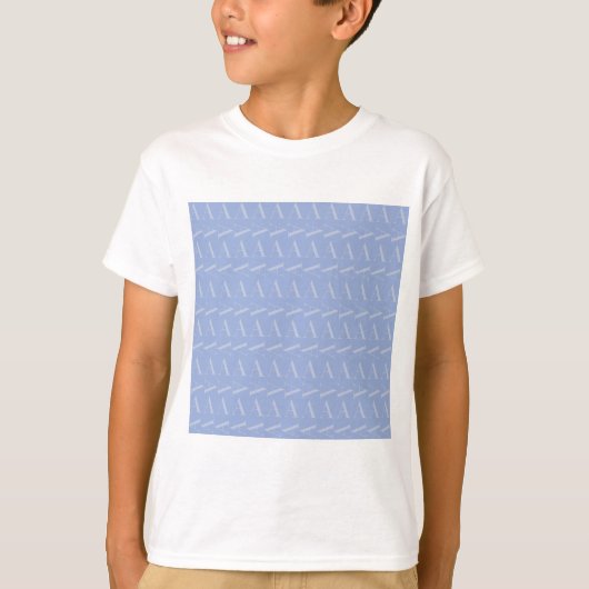 Monogram Initiaal Letter A, Blue T-shirt (Voorkant)