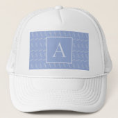 Monogram Initiaal Letter A, Blue Trucker Pet (Voorkant)