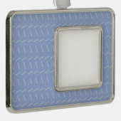 Monogram Initiaal Letter A, Blue Verzilverd Omlijst Ornament (Rechts)