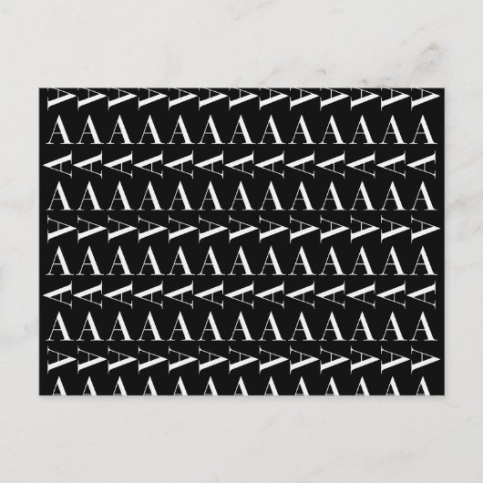 Monogram Initiaal letter A Briefkaart (Voorkant)
