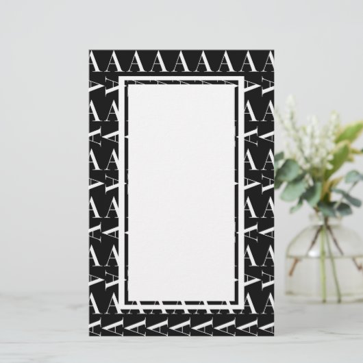 Monogram Initiaal letter A Briefpapier (Staand voorkant)