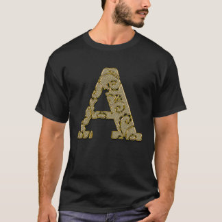 Monogram Initiaal Letter A Gold 1 T-shirt