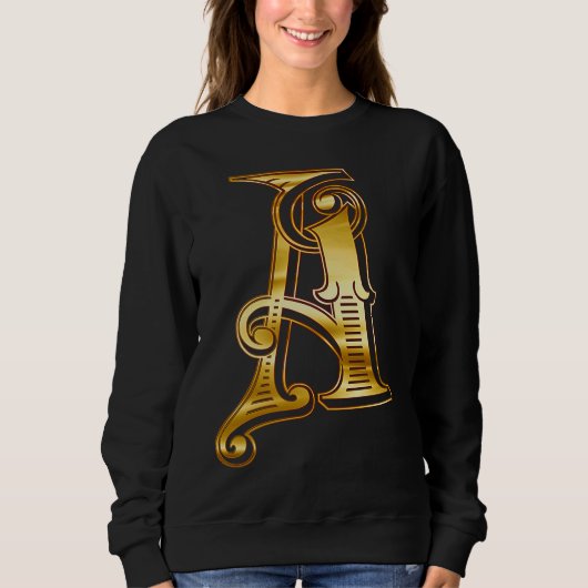 Monogram Initiaal Letter A Gold Trui (Voorkant)