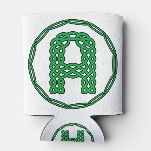 Monogram Initiaal letter A in Keltische stijl Blikjeskoeler (Achterkant)