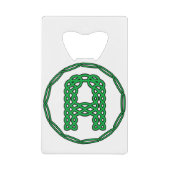 Monogram Initiaal letter A in Keltische stijl Creditkaart Flessenopener (Voorkant)