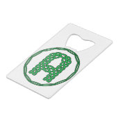Monogram Initiaal letter A in Keltische stijl Creditkaart Flessenopener (Achterkant Gekanteld)
