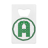 Monogram Initiaal letter A in Keltische stijl Creditkaart Flessenopener (Achterkant)
