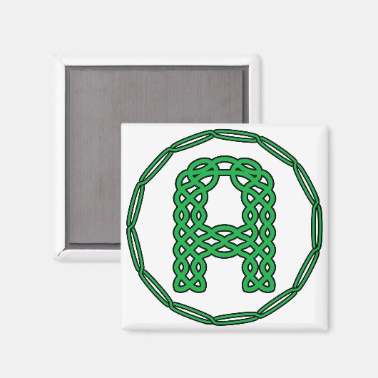 Monogram Initiaal letter A in Keltische stijl Magneet (Voorkant / Achterkant)