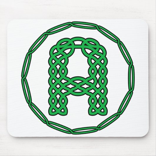 Monogram Initiaal letter A in Keltische stijl Muismat (Voorkant)