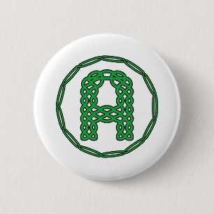 Monogram Initiaal letter A in Keltische stijl Ronde Button 5,7 Cm