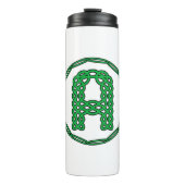 Monogram Initiaal letter A in Keltische stijl Thermosbeker (Voorkant)
