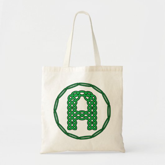 Monogram Initiaal letter A in Keltische stijl Tote Bag (Voorkant)