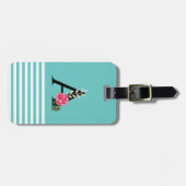 Monogram Initiaal Letter A in White Roze Rose Bagagelabel (Voorkant horizontaal)