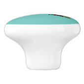 Monogram Initiaal Letter A in White Roze Rose Keramische Knop (Zijkant)