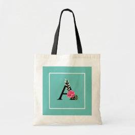 Monogram Initiaal Letter A in White Roze Rose Tote Bag